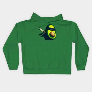 Retro avocado ninja Kids Hoodie